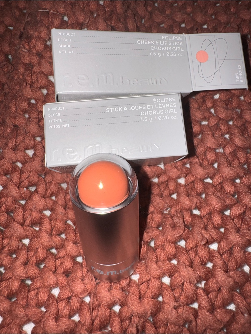 PACK OF TWO R.E.M Beauty Éclipse Cheek & Lip Stick - Chorus Girl (Peach)
